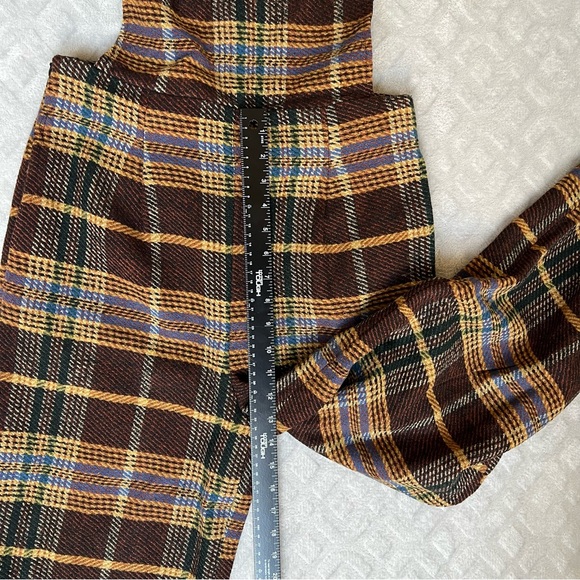 Cider Square Neck Preppy Countryside Tweed Plaid Jumpsuit Overall Wide Leg SZ M - Picture 14 of 16